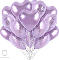 TONIFUL 30Pcs 18 Inch Purple Heart Balloons Purple Heart Shape Foil Mylar Balloons Decoration for Birthday Valentine's Day Wedding Bridal Shower Anniversary Engagement Party Supplies
