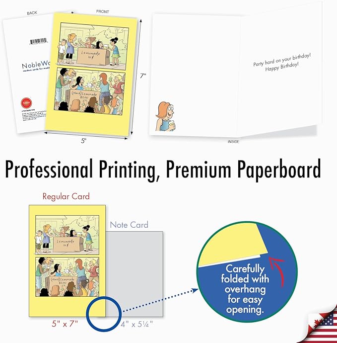 NobleWorks - Funny Birthday Greeting Card with 5 x 7 Inch Envelope (1 Card) Bday Adult Lemonade C7927BDG