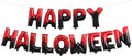 KatchOn, Happy Halloween Banner Balloons - 16 Inch | Red and BLack Foil Letters | Spooky Balloon Banner for Halloween Decorations indoor, Outdoor | Haunted House Decorations