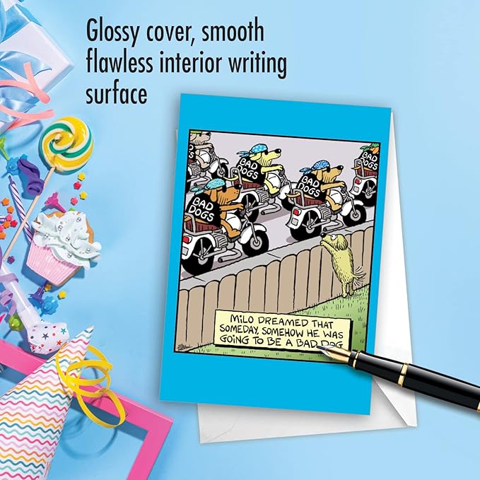 NobleWorks Hysterical Birthday Greeting Card with 5 x 7 Inch Envelope For Men and Women (1 Card) Bad Dog C10301BDG