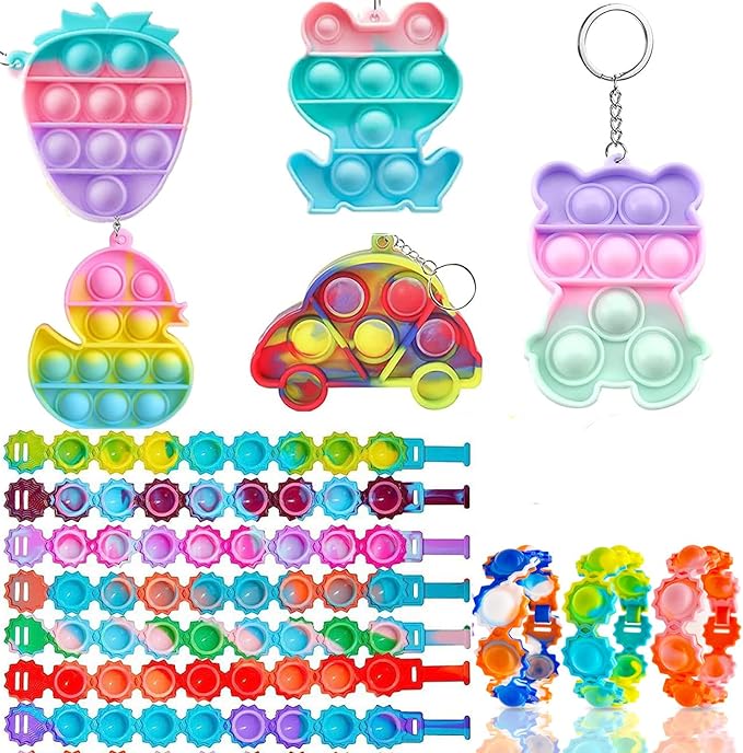 128 Pcs Party Favors for Kids Easter Egg Fillers,Fidget Treasure Box Toys, Classroom Prizes, Pinata Filler Goodie Bag Stuffers, Treasure Chest Carnival Prizes, Prize Box Bulk Toys for Boys Girls 4-8