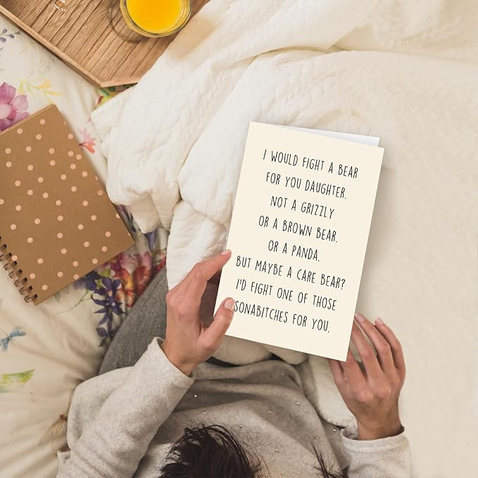 Funny Birthday Card for Daughter, Cute Daughters Bday Card from Dad Mom, Gifts for Daughter Adult