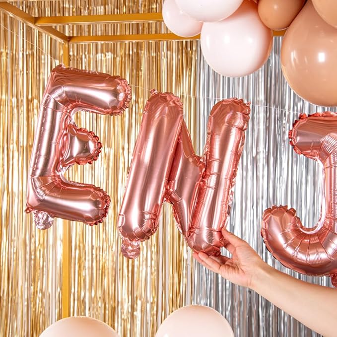 Restaurantware-Balloonify 16 Inch Letter Balloon, 1 Alphabet Party Balloon - Letter N, Self-Sealing, Rose Gold Foil Mylar Finish, Hanging Loop, Decoration For Birthday, Wedding, Or Graduation