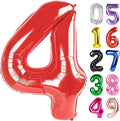 Red Number 4 Balloon 40 Inch, 4th Birthday Party Decorations for Children, Giant 4 Foil Balloon for Party Supplies