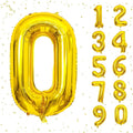 16 In Gold Large Numbers Balloons 0-9, Self Inflating Number 0 Balloons for Boys Girls, Big Gold Digit 0 Balloons for Women Men Birthday Party Anniversary Wedding Supplies Decorations