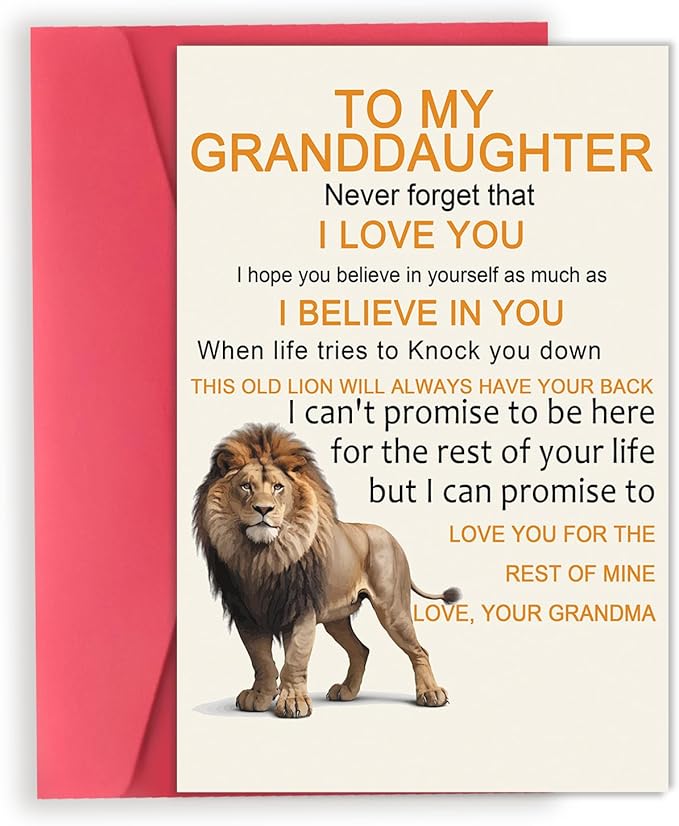 OJsensai Cute Birthday Card for Granddaughter, Best Gifts from Grandma Nana, Happy Birthday for Granddaughter Kids Adult