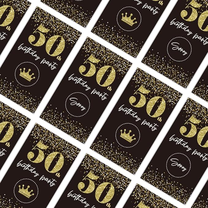 REWIDPARTY Black Gold 50th Birthday Party Scratch Off Game Cards（32 PCS） Cheers to 50 Years Party Supplies Happy 50th Birthday Party Scratch Cards Activity for Birthday Raffle Tickets Kids Adults