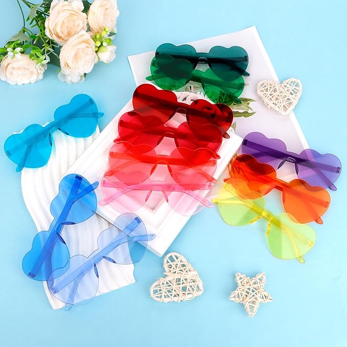 Heart Sunglasses 12/18/24 Pcs Heart Shaped Glasses for Women Cute Funny Party Glasses Party Favors Accessories