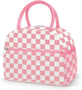 Coobiiya Corduroy Lunch Bag Lunch Box for Women Men, Cute Corduroy Lunch Tote Bags Insulated Reusable LunchBox Large Capacity Cooler Bag for Work Travel Picnic Pink