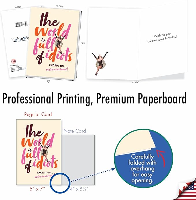 NobleWorks - 1 Funny Birthday Greeting Card - Sassy Bday Card for Women, Stationery Humor - We're Awesome C9310BDG