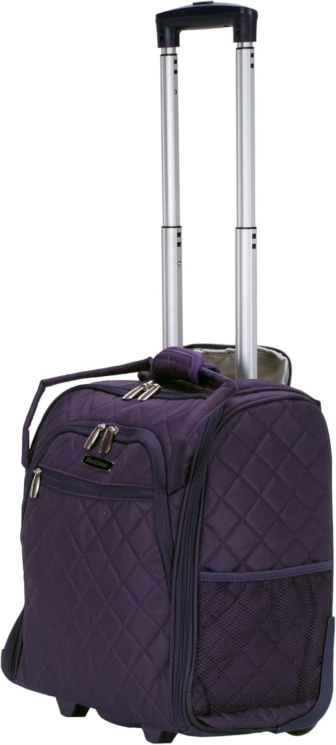 Rockland Melrose Upright Wheeled Underseater Carry-On Luggage, Purple