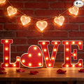 3 Pcs LED Marquee Light Up Letters Black Boo Sign Halloween Decorations Indoor Boo Halloween Lights for Home Kitchen Tabletop Fireplace Party Decoration (Red Love)
