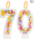 70th Birthday Candle for Cake, Colorful Macaron Numeral Candles for Women/Girl, Theme Birthday Party Cake Decorations, Cake Topper for Birthday Party Supplies (Number 70)