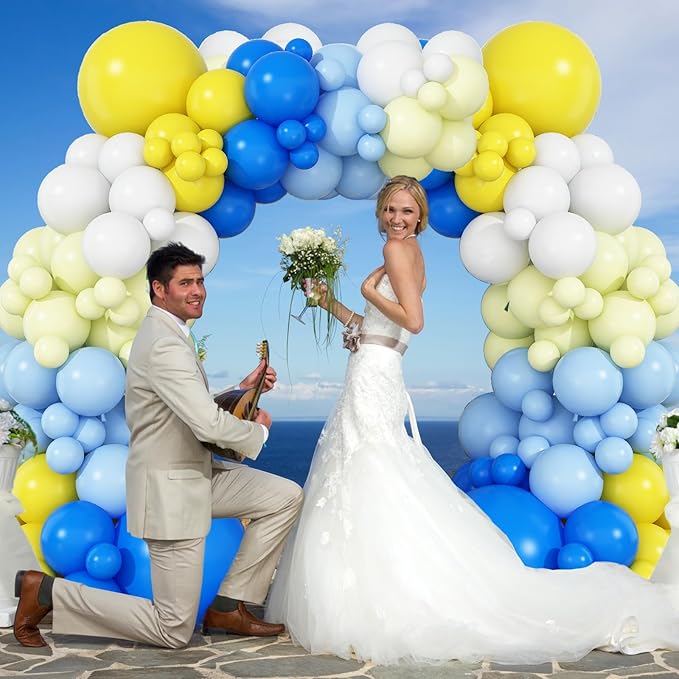 Blue and Yellow Balloon Arch Kit, Pastel Yellow Blue Lemon Balloon Garland, Lemon Birthday Decorations for Birthday Baby Shower Bridal Party