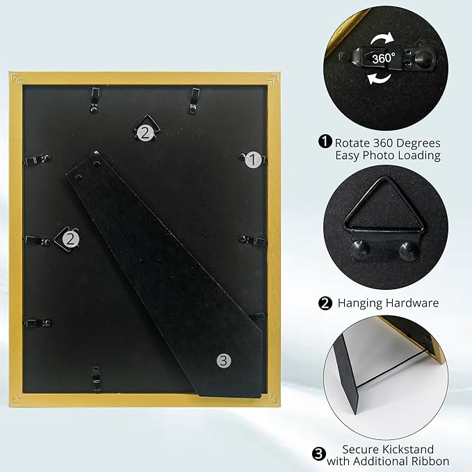 GraduatePro 11x14 Graduation Signature Board Picture Frame with 5x7 Mat for Wedding Birthday Guest Book Signing, Gold Frame with White Mat