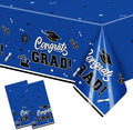 2-Piece 54 x 108 Inch Graduation Plastic Tablecloth – Graduation Disposable Rectangle Table Covers with “Congrats Grad” Design for Class of 2026 Party, School and Home Decorations