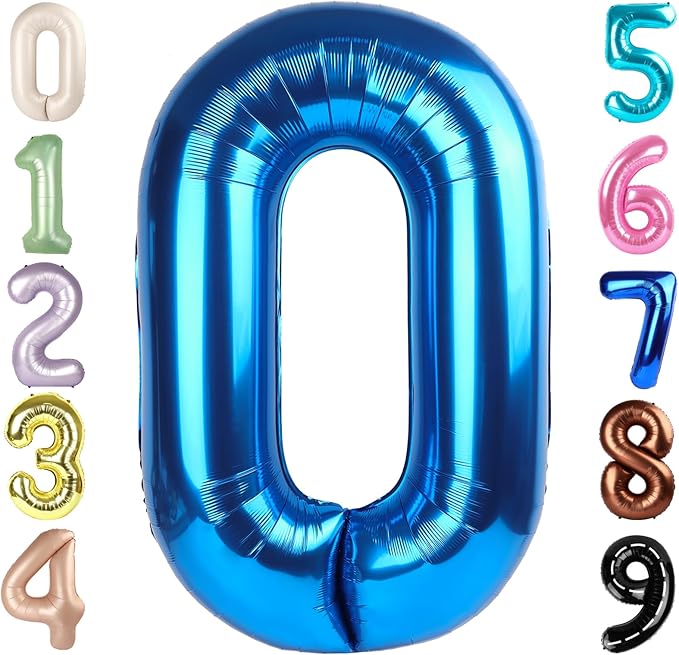 Number 0 Balloons 40 Inch Dark Blue Number Balloons for 10 20 30 40 50 60 70 80 90 100 Numbers Balloon Birthday Decorations Wedding Event Baby Shower