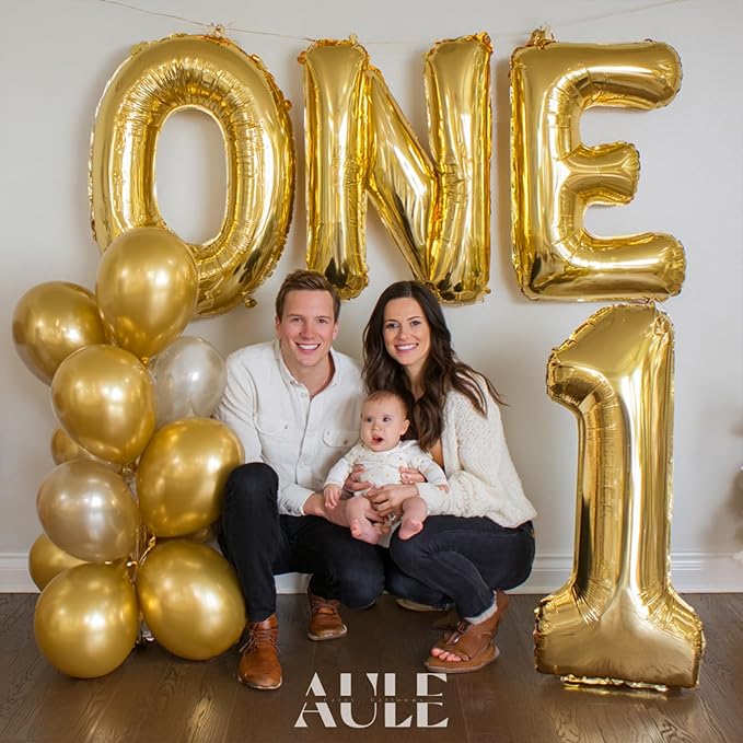 AULE 40 Inch Big Letter Balloon Gold O Large Foil Helium Alphabet Balloons A-Z for Birthday Anniversary Graduation New Year Party Decoration Supplies