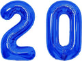 Number Balloons Navy Blue Balloons - Giant Number 20 Balloon, Blue 20th Number Balloon Birthday Decorations for Boys