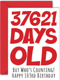Stuff4 103rd Birthday Card for Men Women Him Her - 37621 Days Old - Funny One-Hundred Third Happy Birthday Card for Grandma Grandpa Gran Mom Dad, A5 Humor Joke Greeting Cards
