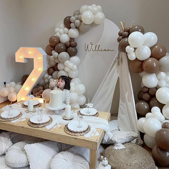 Brown Balloons 12 Inch, 50 Pcs Light Brown Balloon Coffee Chocolate Brown Latex Balloons Matte Tan Caramel Mocha Helium Balloons for Birthday Wedding Boho Bear Baby Shower Party Decorations