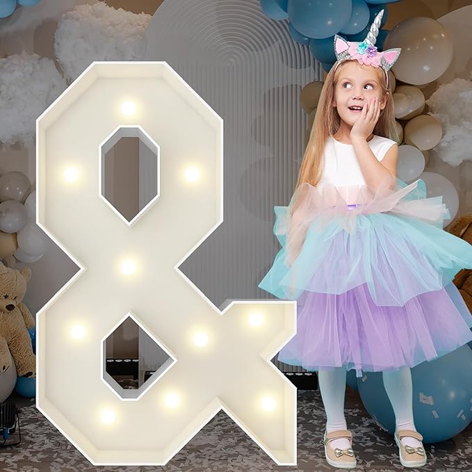 3FT Marquee Light Up Letters, Large Marquee Letters, Pre-cut Foam Board Sign & for Engagement Wedding Decorations Birthday Party Backdrop Decor, Balloon Arch Kit