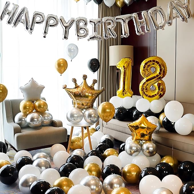 Balloons Gold Number Balloons Birthday Bridal Anniversary Celebration Decoration (32 inch"") (1)