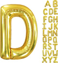 40 Inch Letter Foil Balloons Gold for Graduation, Birthday, Wedding Decorations Jumbo Photo Backdrops Big Alphabet D