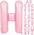 Pink Letter H Balloons,40 Inch H Letter Balloon Light Pink,A to Z Alphabet Helium Custom Pastel Letter Balloon for Birthday Anniversary Baby Shower Wedding Party Decorations