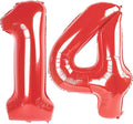 Red Number 14 Balloon 40 inch, 14 Number Balloons, 14th Red Birthday Decorations, 14 Year Old Girls Boys Party Supplies