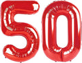 Number 50 Balloon, Foil 40 Inch Red 50th Birthday Party Decoration for Men & Women, Big Number Balloons Party Supplies for Engagement Wedding Anniversary