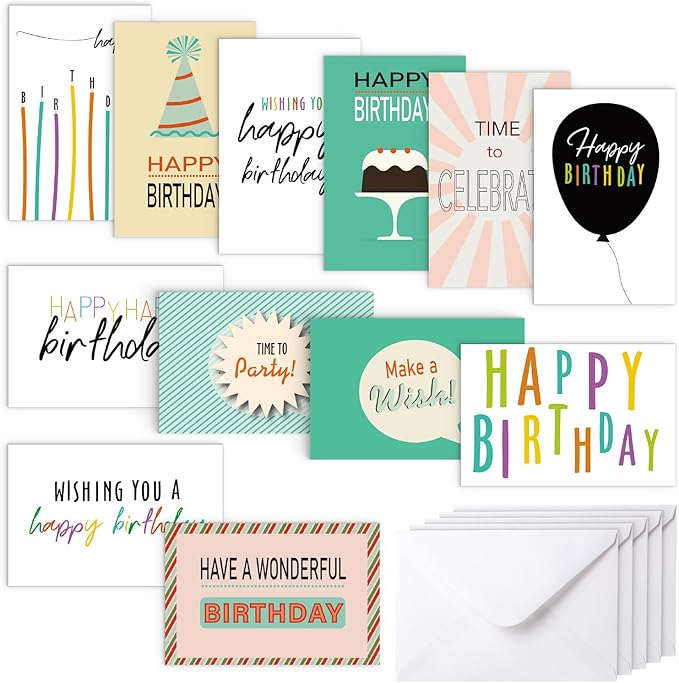 Mr. Pen- Assorted Birthday Cards with Envelopes, 120 Pack, 4" x 6", Birthday Cards Pack