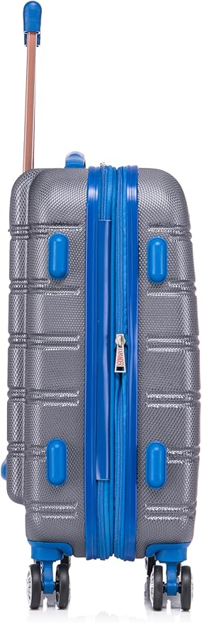 Rockland Melbourne Hardside 2 Piece Expandable Spinner Wheel Luggage Set, Carry-On 20" and Tote 14", Grey
