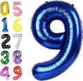 Navy Blue 9th Birthday Balloon, Foil 40 Inch Happy 9 19 29 90 Birthday for Men And Women, Foil Balloons Decoratins for Wedding Anniversary, Single, New Year, Halloween Party Syupplies