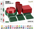350 Pcs Christmas Plastic Plates For Party, Red & Green Disposable Plates Set, 50 Of Each 9" Dinner Plate Set, 7" Dessert Plate, Cups, Napkins & Cutlery Plastic Dinnerware Exquisite