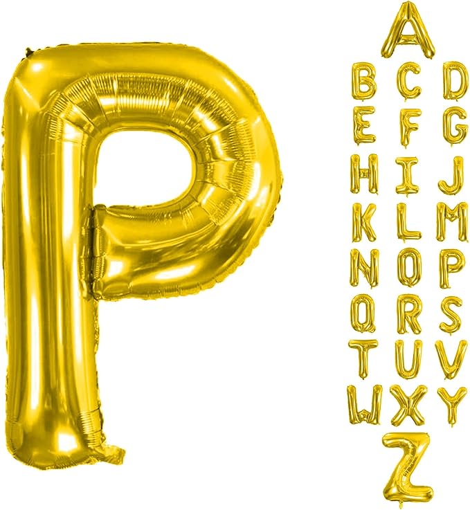 Letter Balloons 40Inch Large Giant big Foil Mylar Gold Balloons P for Birthday Party Decorations
