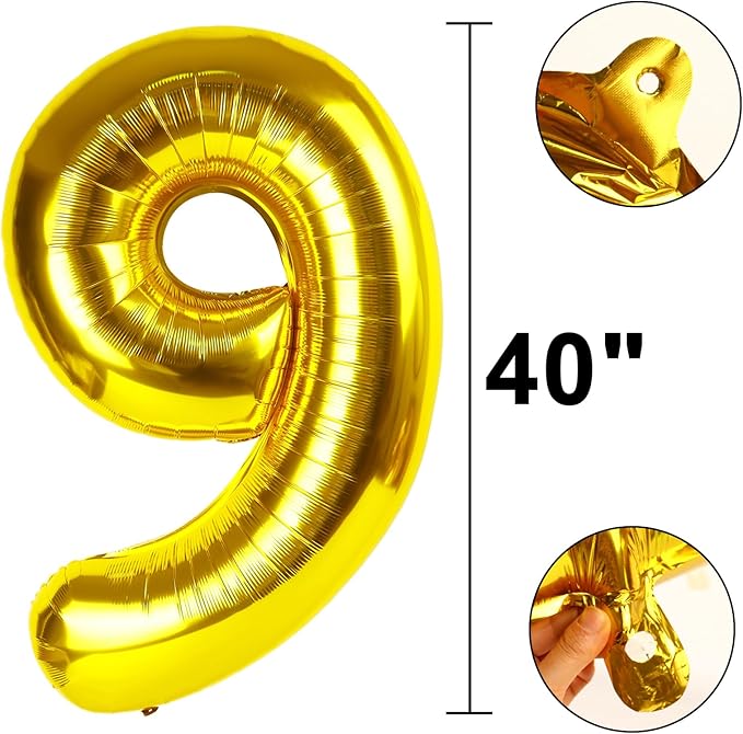 40 Inch Gold Balloon Number 19 Balloon,Jumbo Mylar Foil Helium Balloon for 19 Birthday Digital Balloons for Birthday Party,Wedding Anniversary Party Decorations
