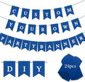 M lapis Custom Blank Blue Banner Kit - DIY Handwriting Banners, Custom Phrase Banner, Party Supplies, Home Decor