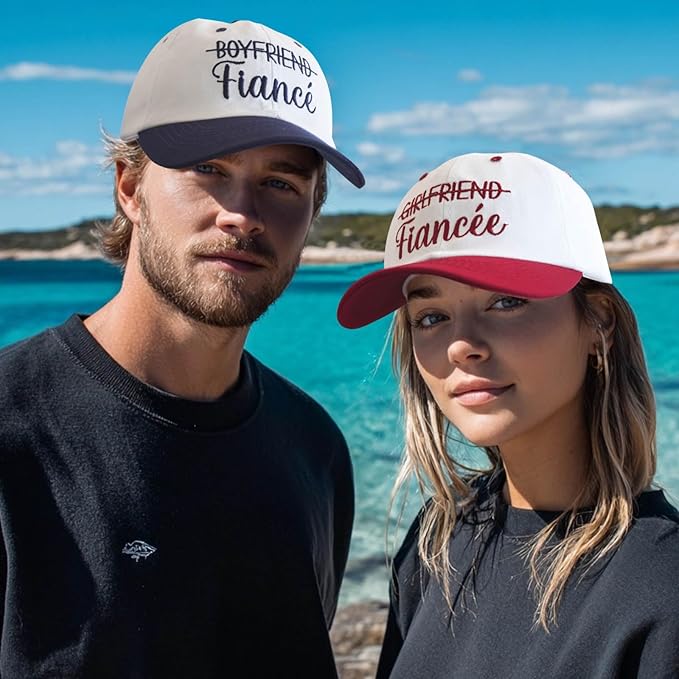 Adjustable Embroidered Hat for Bridal Shower Wedding Engagement Anniversary Honeymoon Newlyweds Couples Gifts