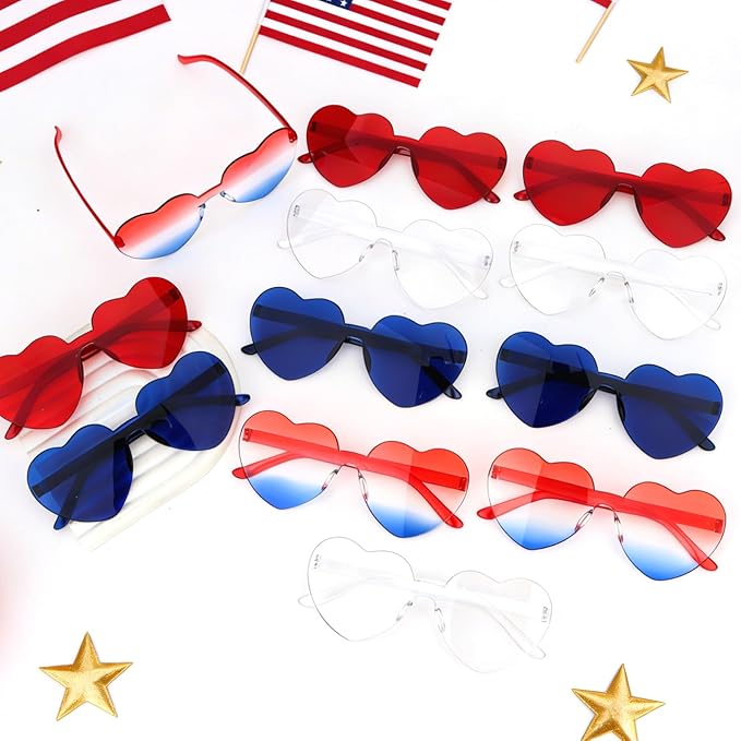 Heart Sunglasses 12/18/24 Pcs Heart Shaped Glasses for Women Cute Funny Party Glasses Party Favors Accessories