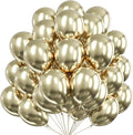 PartyWoo Metallic Gold Balloons 50pcs 12 Inch Chrome Gold Latex Helium Balloons for Birthday Graduation Baby Shower Anniversary Wedding Bachelorette Christmas New Year Party Decorations Gold-G128