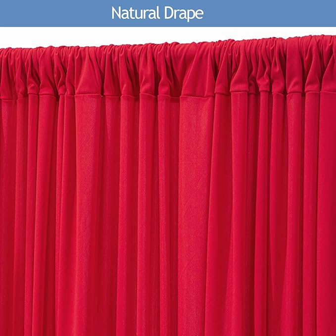 20x10ft Wrinkle Free Red Backdrop Curtain for Parties Soft Fabric Drapes Wedding Red Curtain Backdrop for Birthday Party Decorations Background for Photography 5x10ft, 4 Panels