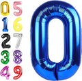 Blue Number Balloons for Birthday Party Decoration, 40 Inch Foil Number 0 Ballon for 0, 10, 20, 100, 2026 Celebration, Birthday, Baby Shower, Anniversary Decor