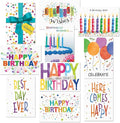 Current Confetti Fun Happy Birthday Greeting Card Set - Value Pack of 20 Cards With White Envelopes, 10 Designs, Large 5" x 7" Assortment