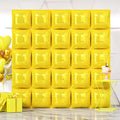 NISOCY 25PCS Yellow Square Foil Balloons Wall Backdrop Thanksgiving Fall Color Balloons Double Sided Balloons Tunnel Arch Kit for Baby Shower Birthday Wedding Sunflower Bee Theme Party Decoration