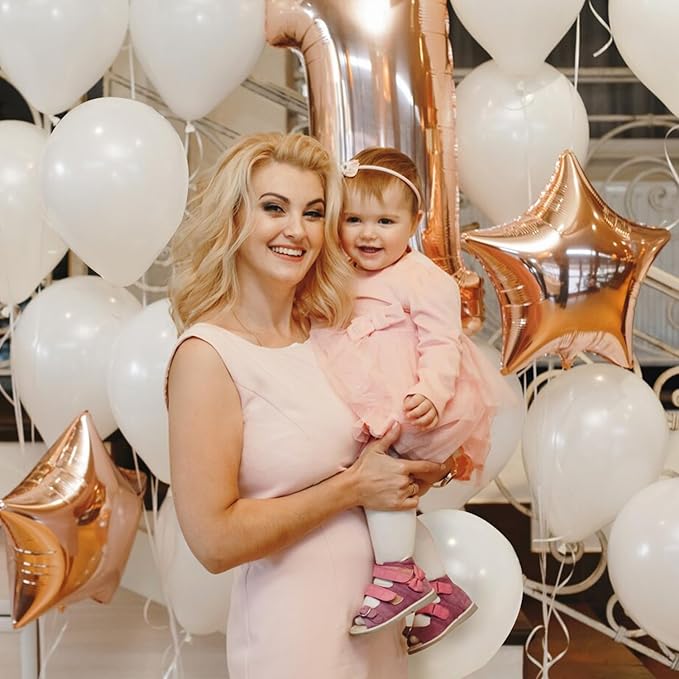 White Balloons Birthday Decorations 160 Pack 5 inch Round Ballons for White Themed Wedding Graduation Birthday Party Backdrop 4th of July Decorations Independence Day