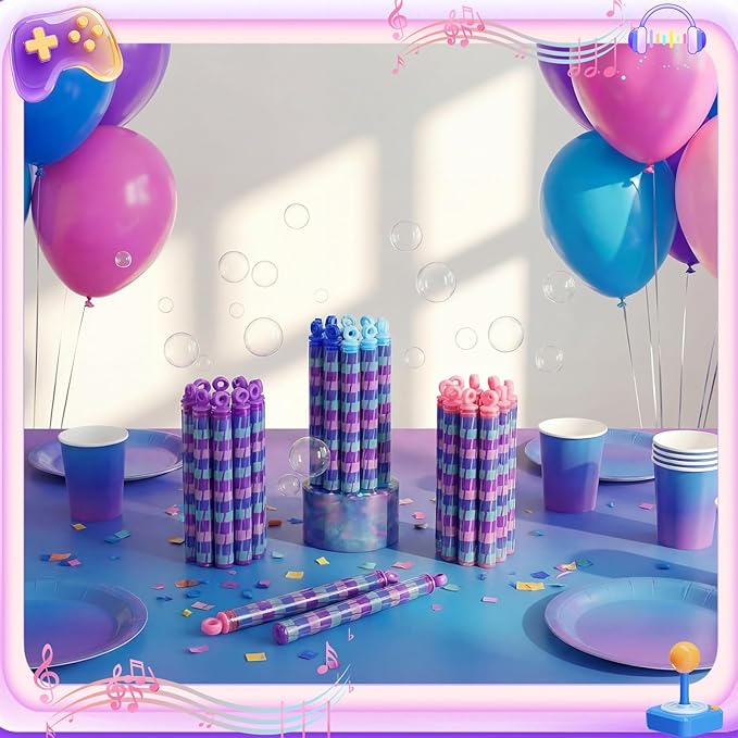 32 Pcs Video Game Bubble Wands Funny Bubbles Party Favors for Adult Summer Activity Birthday Party Goodie Bag Stuffers Gifts Wedding Supplies
