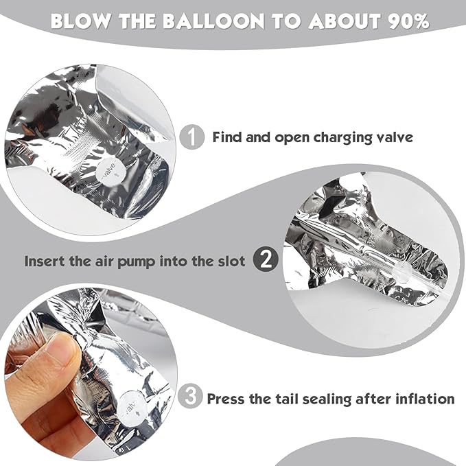 40 Inch Silver Number 9 Balloon, Giant 9 Number Balloons for 9th Birthday Decorations, Party Supplies for Baby Boy Girl, Silver Party Decor