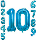 40 Inch Large Blue Number Celebration and Decoration Balloon for Birthday Parties, Graduations, Anniversaries, Weddings, Photo Shoots, Special Events - Helium Foil Mylar (Blue Number 10)