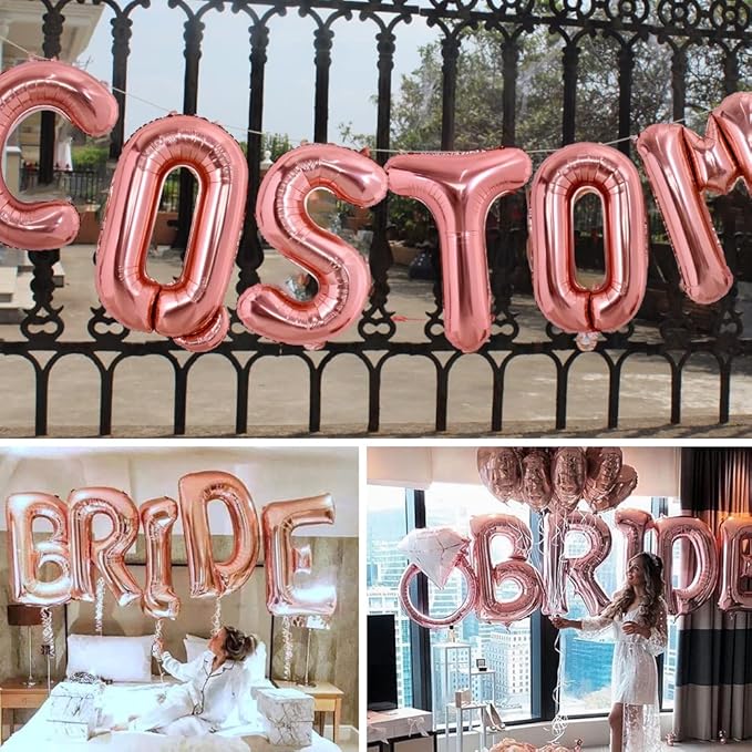 TONIFUL 40 Inch Large Rose Gold Letter E Balloon - Giant Alphabet Foil Mylar for Birthday Party Anniversary Supplies Decorations
